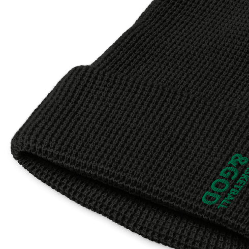 Basketball &God Vertical Evergreen Waffle Beanie
